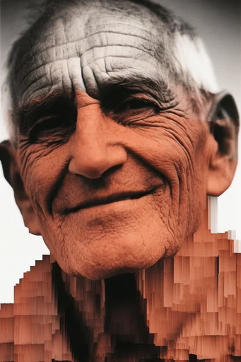 Organic Glitch Synthesis style reference image — stretched textures