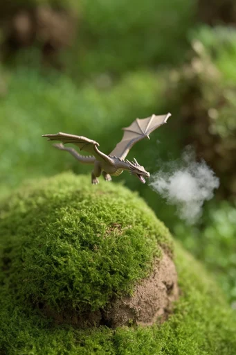 Macro Miniature Worlds style reference image — shallow depth of field