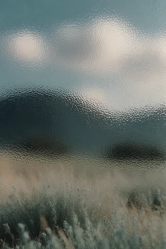 Refractive Glass Abstraction style reference image — fluted glass overlay