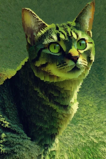 Digital Chlorophyll Glitch style reference image — hyper-detailed foliage