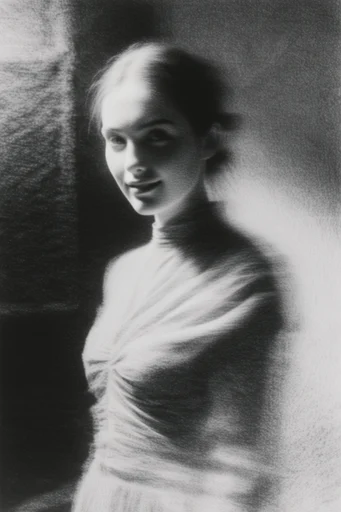 Spectral Monochrome Noir style reference image — ethereal motion blur