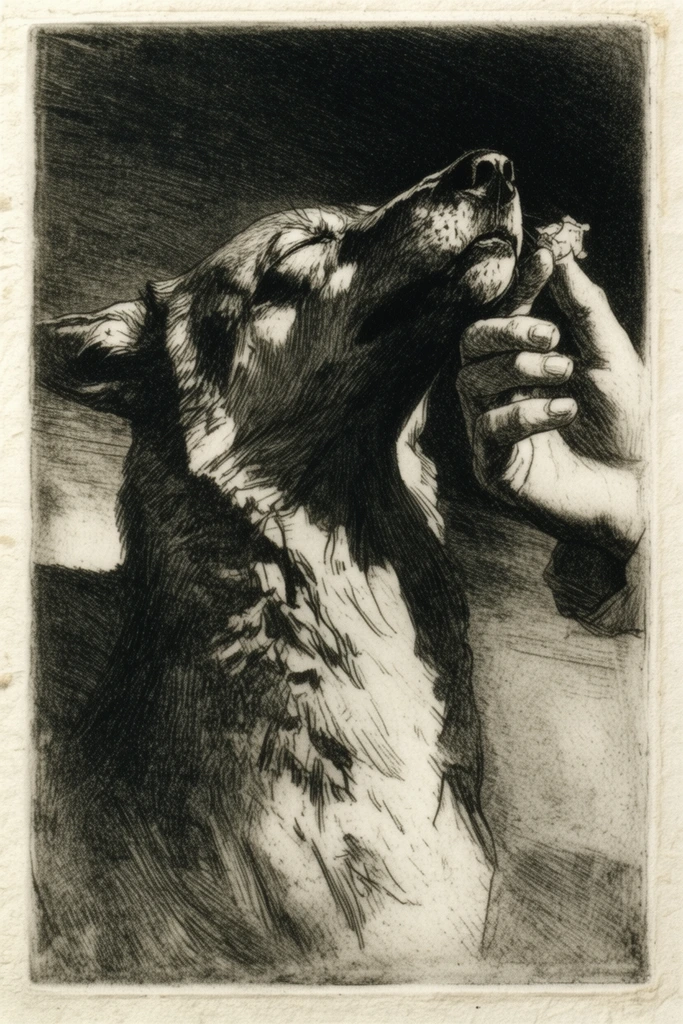 Monochromatic Symbolist Noir style AI image example 3