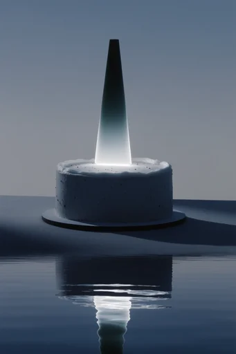 Luminous Monolithic Minimalism style reference image — atmospheric fog