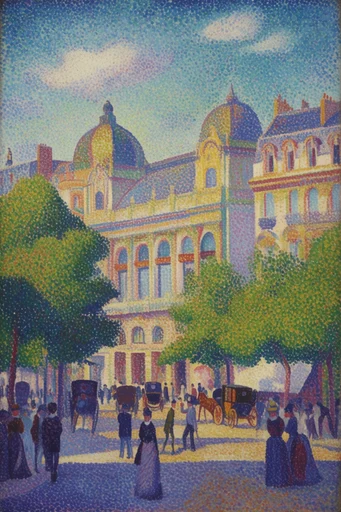 Luminous Chromatic Pointillism style reference image — shimmering mosaic brushwork