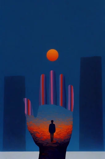 Nocturnal Cobalt Noir style reference image — cinematic minimalist composition