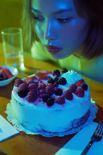 Hyper-Chromatic Surreal Glamour style reference image — glossy skin texture