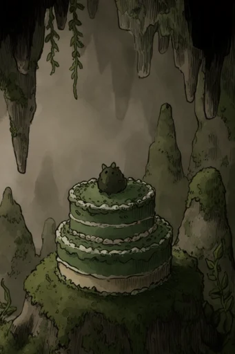 Enchanted Subterranean Folklore style reference image — cross-hatching textures