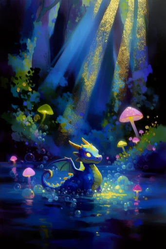 Luminous Sylvan Impressionism style reference image — shimmering golden highlights