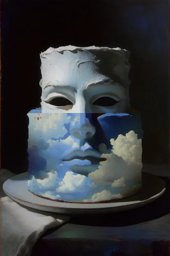 Celestial Surrealist Chiaroscuro style reference image — classical oil painting