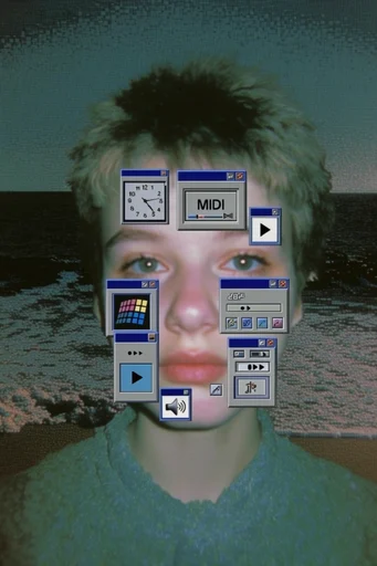 Surreal Liminal Glitchcore style reference image — VHS glitch effect