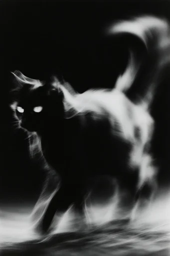 Kinetic Spectral Monochrome style reference image — ethereal ghostly movement