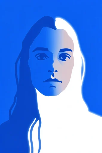 Electric Cobalt Minimalist style reference image — glowing white sparkles