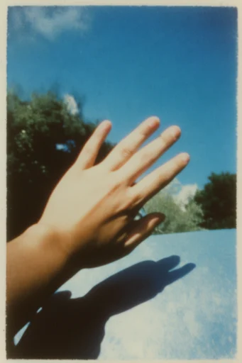Analog Surrealist Nostalgia style reference image — saturated cobalt blue