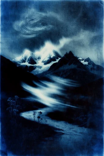Ethereal Nocturnal Motion style reference image — long exposure motion blur