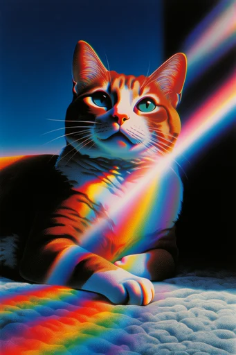 Chromatic Retro Surrealism style reference image — volumetric shading