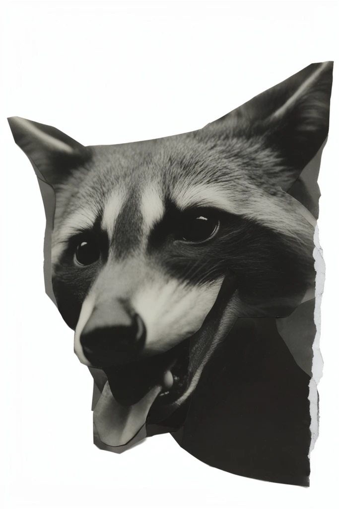 Monochrome Surrealist Collage style AI image example 3
