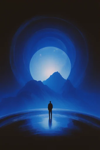 Luminous Nocturnal Void style reference image — deep indigo and cobalt palette