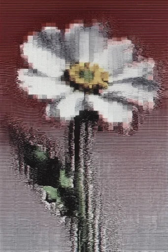 Analog Glitch Nostalgia style reference image — interlaced signal
