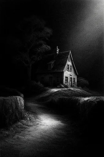 Nocturnal Stipple Noir style reference image — pointillism