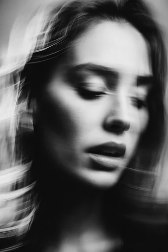 Spectral Kinetic Monochrome style reference image — ethereal motion blur