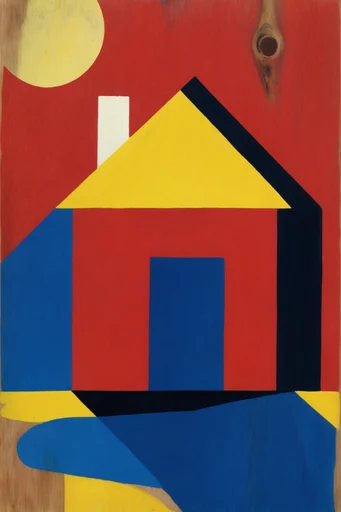 Constructivist Folk Modernism style AI image example 4