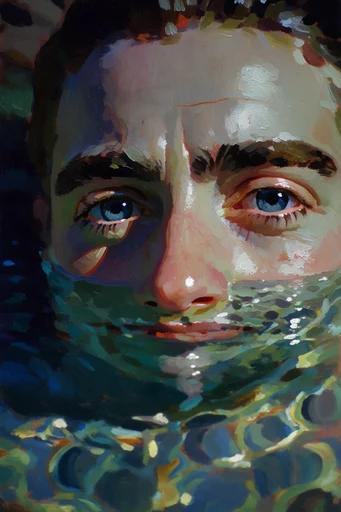 Luminous Impasto Waters style reference image — dappled sunlight