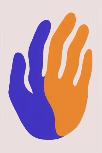 Modernist Paper Cutout style reference image — mid-century modern graphic design