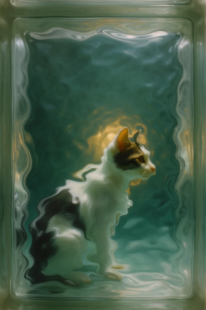 Refractive Emerald Surrealism style AI image example 3