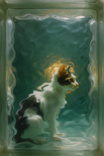 Refractive Emerald Surrealism style AI image example 3