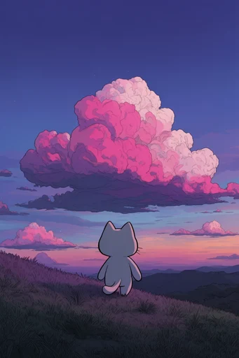 Nostalgic Twilight Surrealism style reference image — cumulonimbus clouds