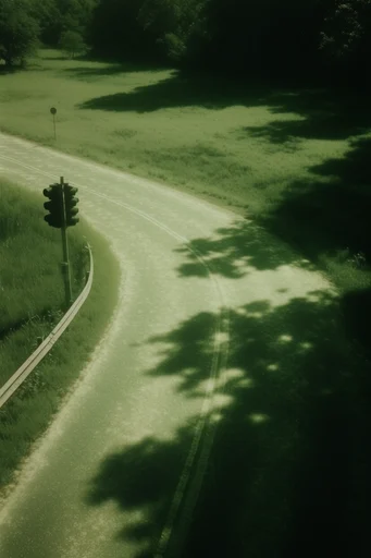 Verdant Atmospheric Minimalism style reference image — high-angle bird's-eye perspective
