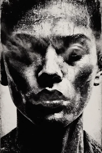 Stark Monochromatic Gothic moodboard — generate AI images in this style
