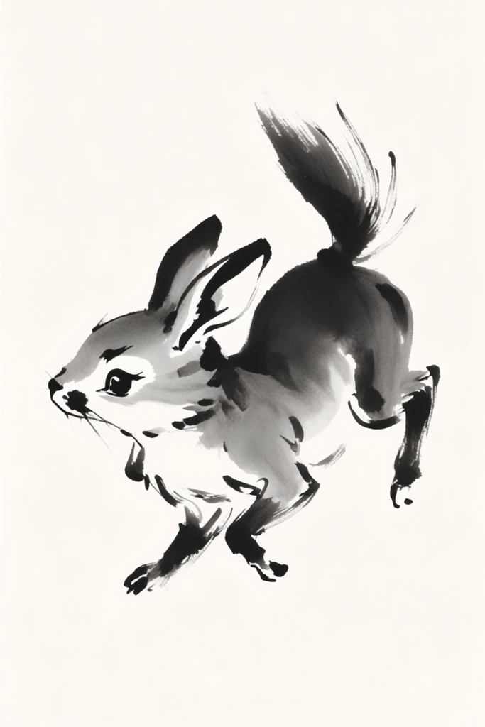 Dynamic Sumi-e Minimalism style AI image example 3
