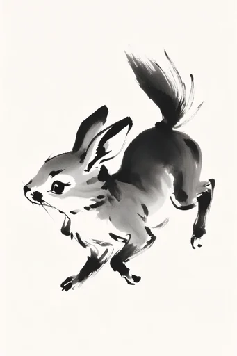 Dynamic Sumi-e Minimalism style AI image example 3