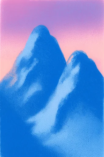 Stippled Risograph Surrealism style reference image — risograph print style