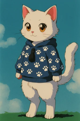 Nostalgic Anime Blueprint style reference image — flat color fills