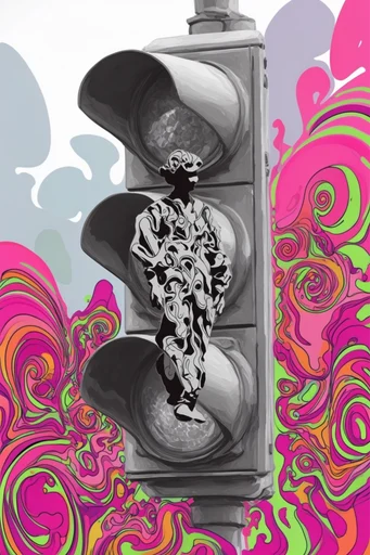 Psychedelic Neoclassical Pop style reference image — psychedelic pop art