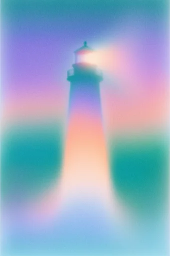 Ethereal Grain Gradient style reference image — holographic light leak