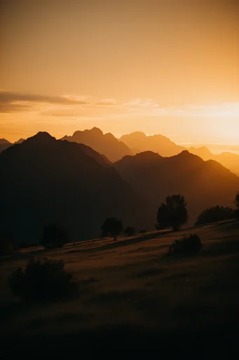 Luminous Amber Silhouette style reference image — backlit silhouette
