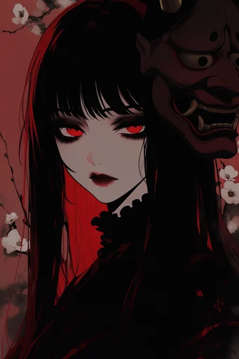Crimson Noir Graphic style reference image — sharp anime-inspired linework