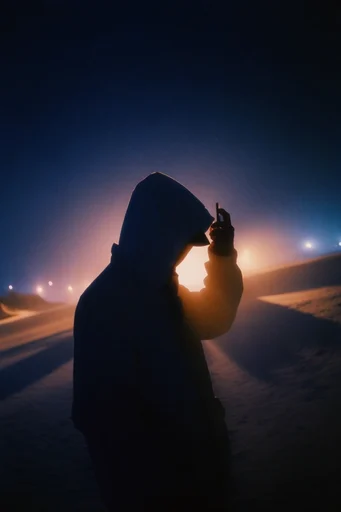 Cinematic Nocturnal Chiaroscuro style reference image — mystical amber glow