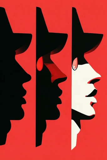 Crimson Noir Minimalism style reference image — minimalist graphic illustration