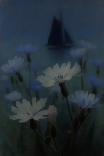 Nocturnal Gothic Tonalism style reference image — melancholic dark romanticism