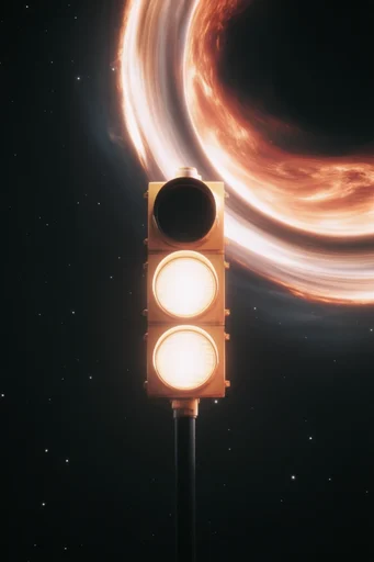 Sublime Celestial Singularity style reference image — golden accretion disk