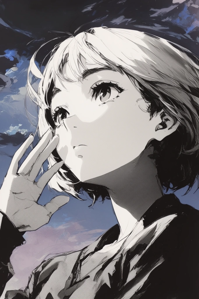 Cinematic Monochrome Noir style AI image example 1