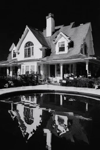 Fragmented Monochromatic Surrealism style AI image example 4