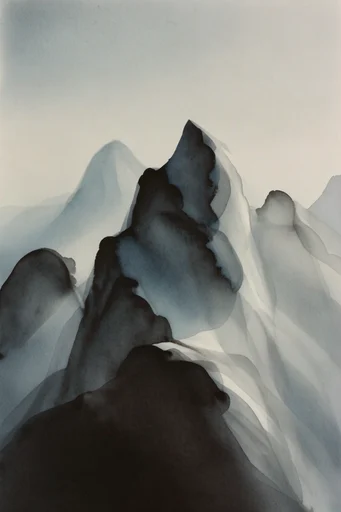 Ethereal Sculptural Minimalism style reference image — high-contrast silhouette