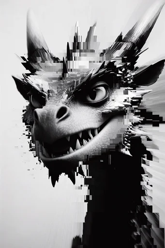 Monochrome Glitch Archive style reference image — scanline distortion