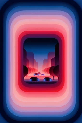 Luminous Psychedelic Depth style reference image — psychedelic op-art