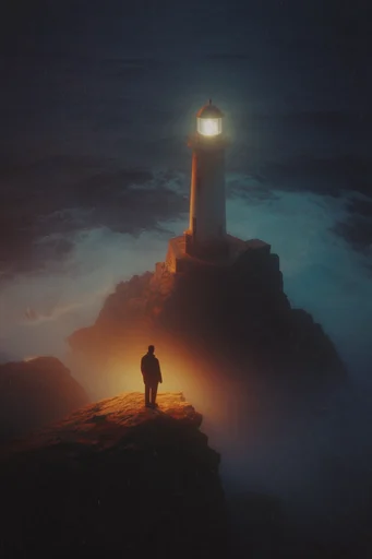 Nocturnal Cinematic Luminescence style reference image — cinematic light leaks